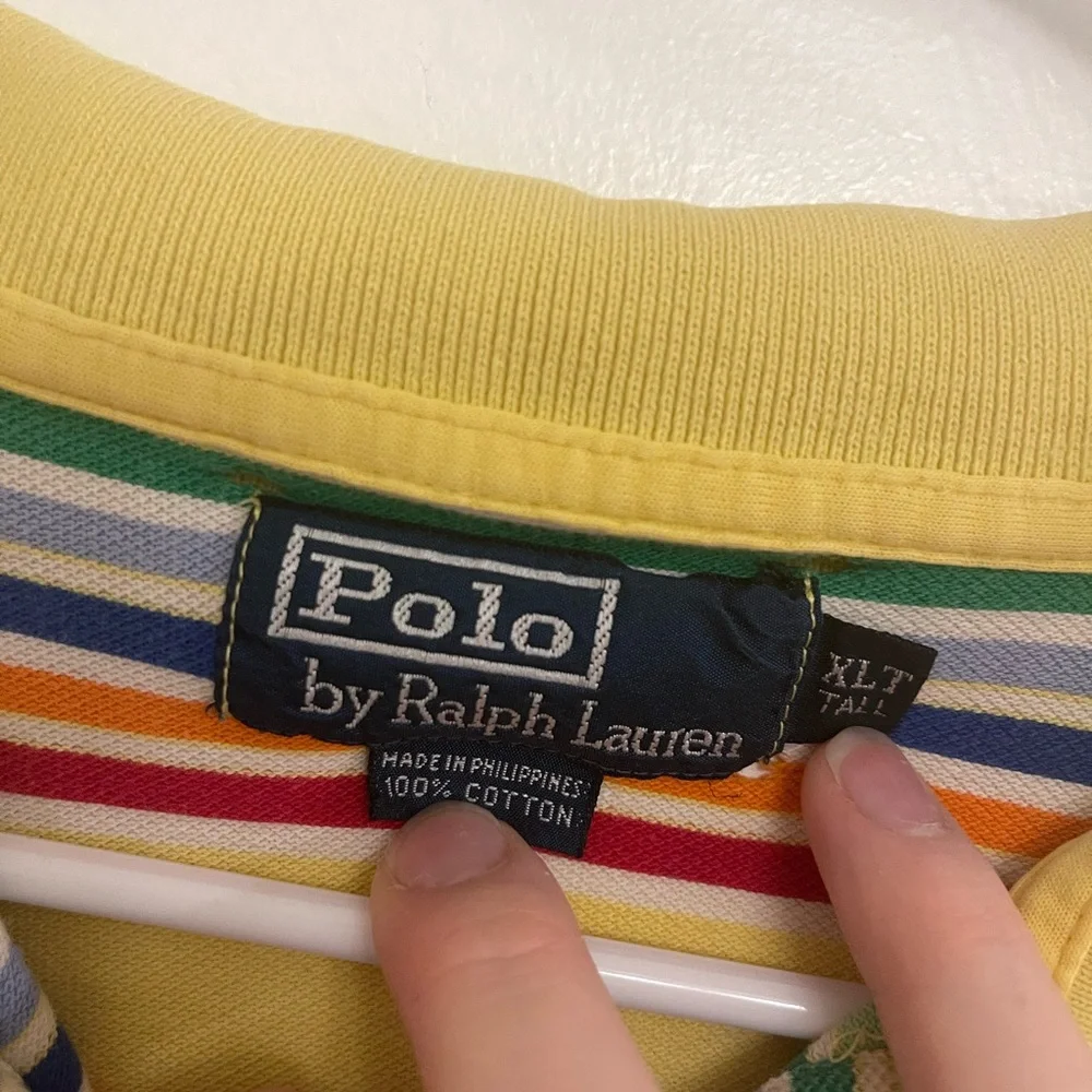 Vintage Yellow Striped‎ Polo Shirt Preppy Spring 90s Easter Shirt